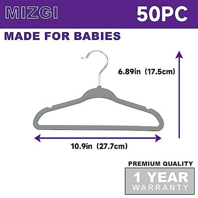 MIZGI Premium Kids Velvet Hangers 11” Inch Children's Clothes Hangers 50PCS  Non-Slip Baby Hangers for Infant/Toddler Boys & Girls Closet Organizer  Ultra Thin Nursery - Yahoo Shopping