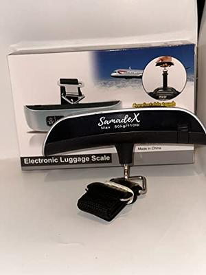 Longang 110 Lbs Digital Hanging Luggage Scale with Backlit for Travel,  Rubber Paint Handle and Battery Included (Silver, 1 Pc)