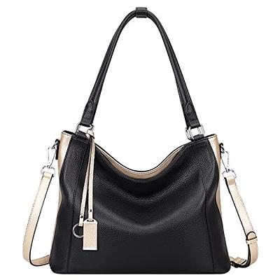 Soft Leather Handbags Black Leather Hobo Bag for Women Large