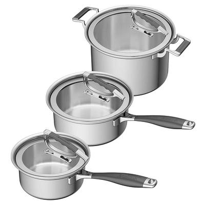 3-Piece Stainless Steel Stock Pot Set