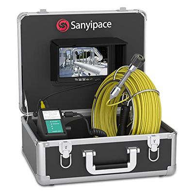 Sanyipace WiFi Wireless Sewer Camera, 65FT/20M, 7'' Detachable LCD Screen,  12 White Adjustable LEDs, IP68 Waterproof, WiFi Duct Endoscope Borescope