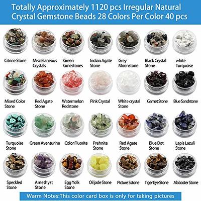 Jcutelry Irregular Crystal Chips Beads for Jewelry Making Nature Gemstones Beads Kit with Gold Silver Enamel Metal Charms Pendants for Adults DIY Ring
