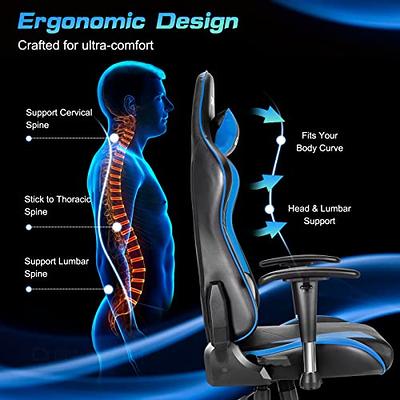 Gaming Chair-Ergonomic Leather Recliner Racing Computer Chair-High Back  Adjustable Swivel Executive Office Desk Chair-E-Sport Video Game Chair With  Lu - Yahoo Shopping