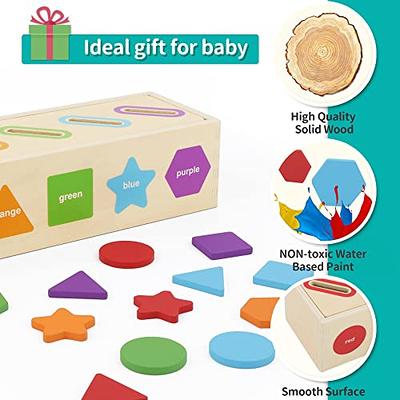 Toddlers Montessori Wooden Educational Toys for Baby Boys Girls Age 1 2 3  Year Old, Shape Sorting Toys 1st One First Birthday Girl Gifts for Kids  1-3