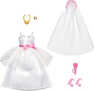 Barbie Clothes, Bridal Fashion Pack for Barbie Doll on Wedding Day, 1  Outfit with Accessories for a Complete Look - Yahoo Shopping