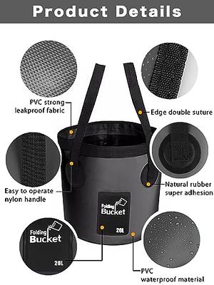 Wlikn Collapsible Bucket with Handle, Lightweight Folding Water