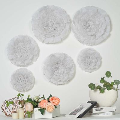 6 Multi Size Pack  Carnation White Dual Tone 3D Wall Large Tissue Paper  Flowers Wholesale - 12, 16, 20 - Yahoo Shopping