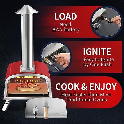 BIG HORN OUTDOORS Pizza Ovens Wood Pellet Pizza Oven Wood Fired Pizza Maker  Portable Stainless Steel Pizza Grill