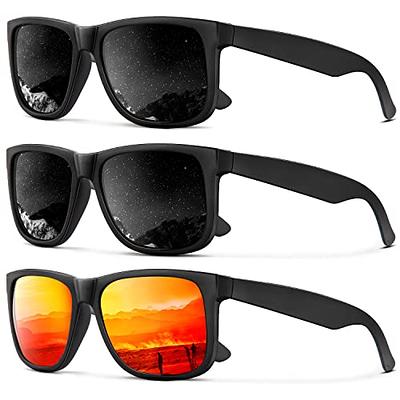 KALIYADI Sunglasses Men Polarized Sun glasses for Mens Womens Classic Matte  Black Frame UV Protection 3pack(Grey/Grey/Orange) - Yahoo Shopping