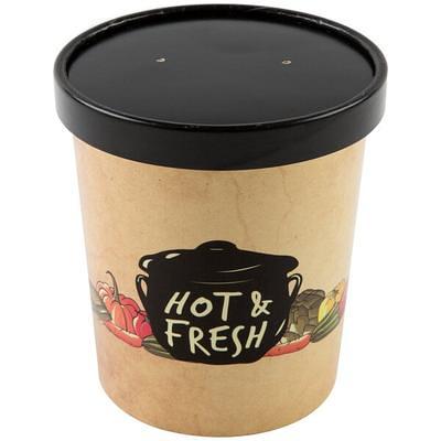 Choice 12 oz. Double Poly-Coated Paper Soup / Hot Food Cup with Vented  Paper Lid - 25/Pack