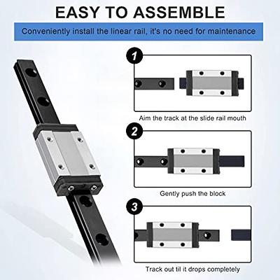 CNCMANS MGN12 400mm Linear Rail Guide Miniature Linear Slide Guide Rail  with MGN12H Bearing Block for DIY 3D Printing (MGN12H-400mm 1pcs) - Yahoo  Shopping