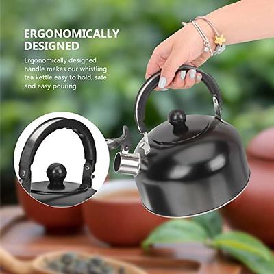 Whistling Tea Kettle for Stovetop, 3L Stainless Steel Tea Pot with  Ergonomic Folding Handle, Induction Kettles