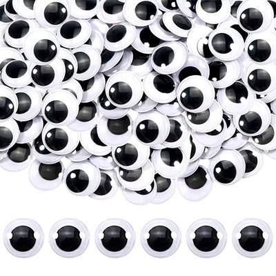 TOAOB 150pcs 1 Inch Plastic Wiggle Googly Eyes Self-Adhesive Black