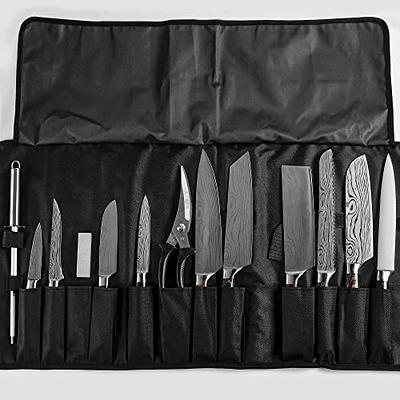 XYJ Professional Chef Knife Set Stainless Steel Kitchen Scissors Sharpener  Rod Carry Bag Tools Laser Etched Sharp Blade Cleaver Santoku Knife For  Cooking Cutter - Yahoo Shopping