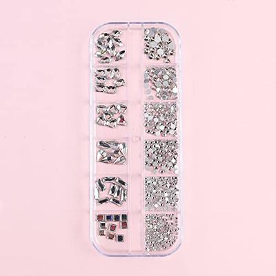 2630Pcs White Nail Rhinestones Crystal Clear Flatback Rhinestones Round  Beads K9 Glass Gems Stones Nail Art Diamonds Jewels Multi Shapes Nail  Charms for Nail DIY Face Eye Mackup Clothes Shoes Jewelry