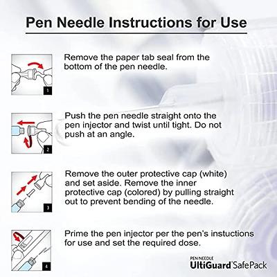  Medt - Fine Insulin Pen Needles (32G 5mm) - Diabetic Needles  for Insulin Injections, Ultra Fine Compatible with Most Diabetes Pens - 100  Ct, Pack of 1 : Health & Household