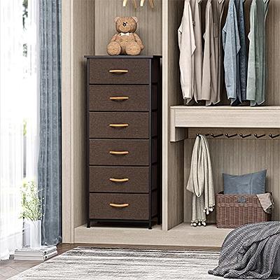 Pipishell 4 Drawer Fabric Dresser Storage Tower, Chest with Wood Top, Organizer