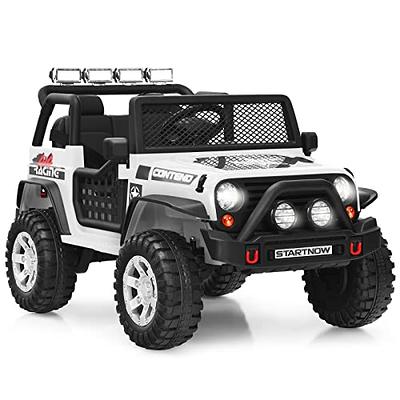 Costzon Ride On Car, 12V Battery Powered Electric Ride On Truck w/Parental  Remote Control, LED Lights, Double Open Doors, Safety Belt, Music, MP3