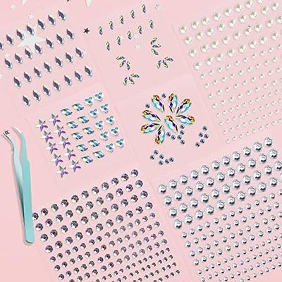 NOOEPC Self Adhesive Hair Gems and Hair Pearls, Face Pearls and Jewels  Stickers for Makeup,Hair Diamonds,Hair Pearls Stick On,Bling Stickers