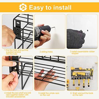 1pc Power Tool Organizer Wall Mount,3 Layer Tool Organizer And Storage  Rack,Drill Holder Wall Mount,Heavy Duty Metal Tool Shelf For Garage  Organizatio