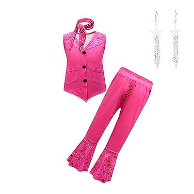 ROSEZUZU Cosplay Costume Girls Role Play Outfits Kids Halloween Cowgirl  Dress Up Vintage Disco Hot Pink Clothes Set Hippie Pants Christams Birthday  Gift 120 - Yahoo Shopping