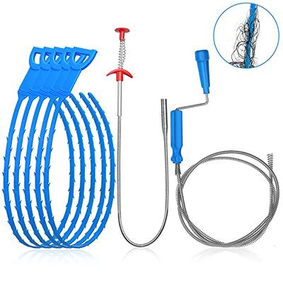 Forliver Snake Drain Hair Drain Clog Remover Cleaning Tool Pipe Snake  Shower drain with 25 Inch 3 Packs Plastic sink snake & 1 Pack Drain Relief  Tool for Kitchen Sink Bath Tub