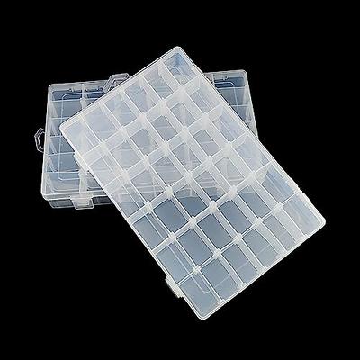 Yimaa 2 Pack 36 Grids Plastic Tackle Box Bead Organizer Box Clear