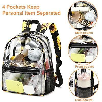  Fomaris Mini Clear Backpack 12x12x6 Stadium Approved Clear  Backpacks Small Plastic Backpack Bag for Sports Concert Outdoor Event  (Black) : Fomaris: Sports & Outdoors