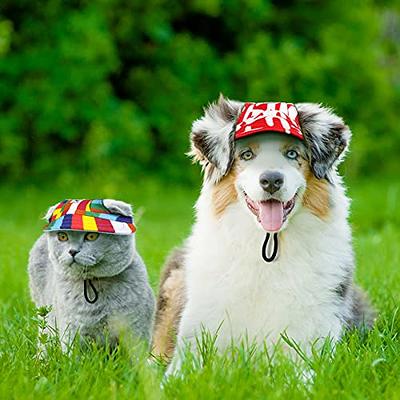 Pet Dog Hat Lovely Small Dog Cat Baseball Cap Canvas Visor Sun Protective  Hat For Summer With Ear Holes kitte Puppy Pet Supplies