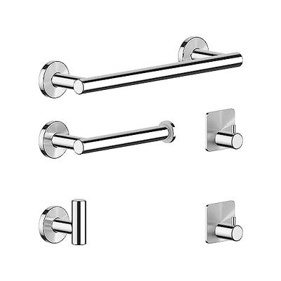 5 Pieces Brushed Nickel Bathroom Hardware Set Include 16inch Towel  Bar,2pcsTowel Hooks,Toilet Paper Holder,Hand Towel Ring Round SUS304  Stainless