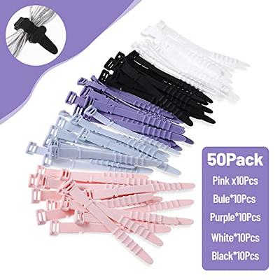 Silicone Zip Ties, Reusable Zip Ties, Rubber Cable Ties Straps for Wire  Management, Elastic Silicone Ties Cable Organizer for Home Office,  Multicolor Cord Ties in Two Sizes 4.5\\ 