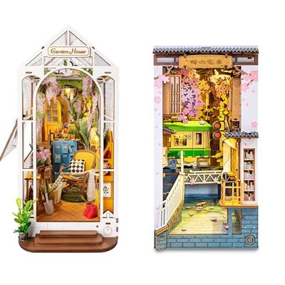  CRIOLPO Book Nook Kit - DIY Dollhouse Booknook, Book Nook  Miniature Kit for Bookshelf Insert Decor Crafts for Adults Teen Halloween,  3D Wooden Puzzle Bookends with Sensor Led Light : Toys