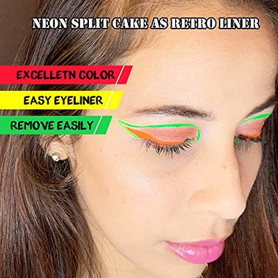 2 Packs Water Activated Eyeliner Palette High Pigmented Face Paint Palette  Neon Eyeliner Colorful Rainbow Water Eyeliner Matte UV Glow Graphic Liner