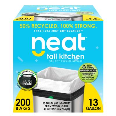 Mint-X 40-Pack 33-Gallon Mint Black Plastic Wastebasket Drawstring Trash Bag  at