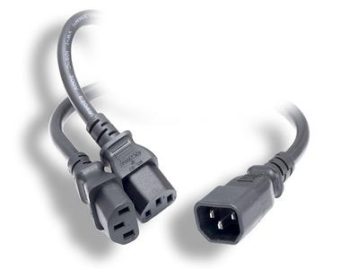 6ft 14 AWG 15A 250V Power Cord (IEC 320 C20 to IEC 320 C15), Black