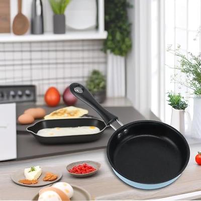 5 inch Egg Frying Pan, Mini Stainless Steel Round Frying Pan Nonstick  Omelet Pan Multipurpose Skillet with Handle for Induction Cooker(blue) -  Yahoo Shopping