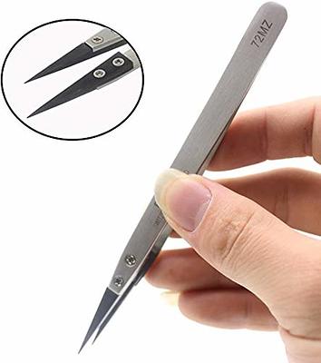 Fine Pointed Tips Heat Ceramic Tipped Stainless Steel Tweezers Resistant  Tweezer