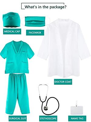 Doctor Costume For Kids, Scrubs pants with accessories set toddler children  cosplay 3-11 Years 