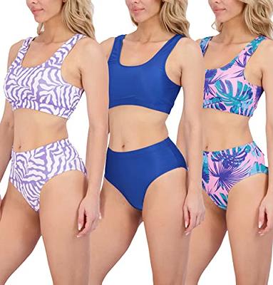 Real Essentials 3 Pack: Womens Two Piece Bikini Swimsuit Bathing