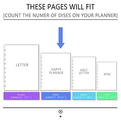 2023 Mini Happy Planner Monthly Calendar Inserts for 7 Disc Mini