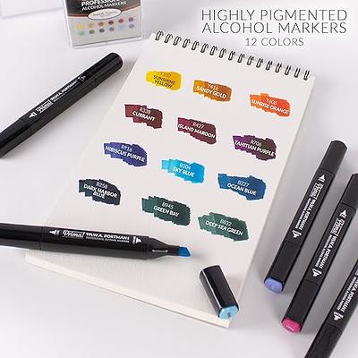 Bianyo 72 Primary Colors Alcohol-Based Dual Tip Bullet & Chisel Art Markers  Set with Christmas Gift Bag