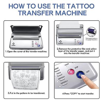 LifeBasis Thermal Copier Tattoo Stencil Transfer Copier Printer Tattoo  Transfer Machine with 30PCS Stencil Sheets Tattoo Stencil Printer for Men  and