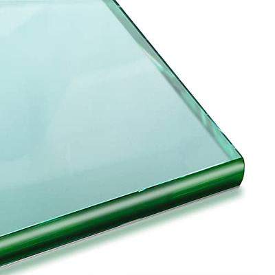 Fab Glass and Mirror 16 x 30 Rectangle 3/8 Thick Tempered Pencil Edge Polish Touch Corners Glass Table Top, Clear