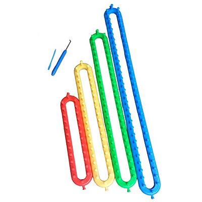 Cureder Knitting Loom Long Knitting Loom Kit- Set of 4 Plastic Looms Knitting with 2 Knitting Yarn Loom Needle and 2 Plastic Loom Pick, Fit Craft