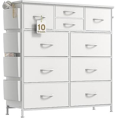 WLIVE Dresser for Bedroom with 8 Drawers, Tall Storage Tower with Drawer  Organizers, Side Pockets and Hooks, Fabric Dresser, Chest of Drawers for