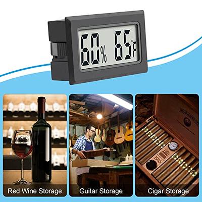 2Z 10-Pack Mini Digital Humidity Thermometer Hygrometer Temperature Meters  Gauge Indoor Lcd Display for Guitar Reptile Greenhouse Humidor Cigar Home  Room Black 