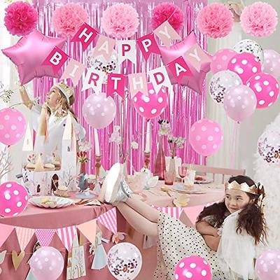 Pink Theme Birthday Decoration Items for Baby Girl Party Decor