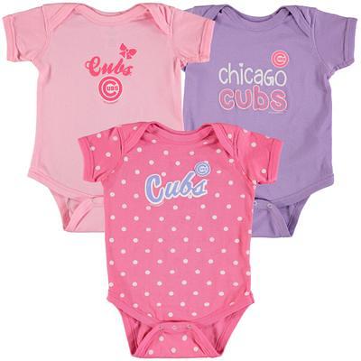 Chicago Cubs Newborn & Infant Biggest Little Fan 3-Pack Bodysuit Set -  Royal/White/Heather Gray