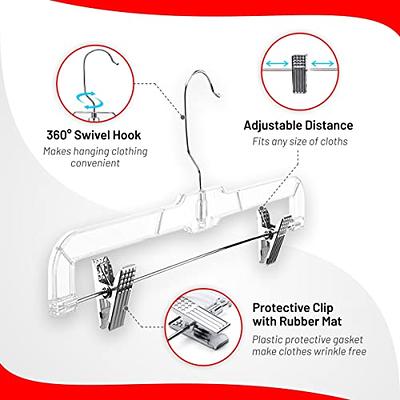 Clothes Hangers with Adjustable Clips Non-Slip Pants Clothes