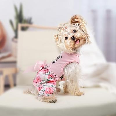 Pink Dog Sweater for Small Dog Girl Dog Clothes Dog Dress With 